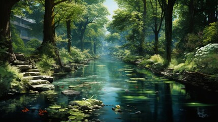 Obraz premium National Canal Conservation Day 20th September Generative AI