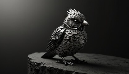 Obraz premium Intricate Metal Bird Sculpture