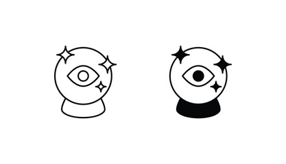 Magic Globe icon design with white background stock illustration