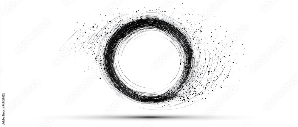 Aufkleber abstract circular design with dynamic textures creating a sense of motion and depth, perfect for art