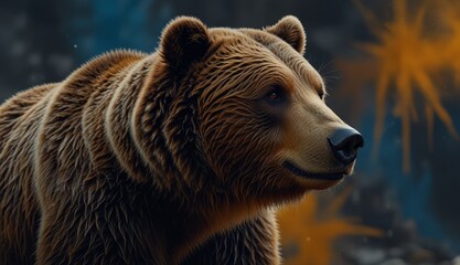 Obraz premium Majestic Brown Bear Portrait