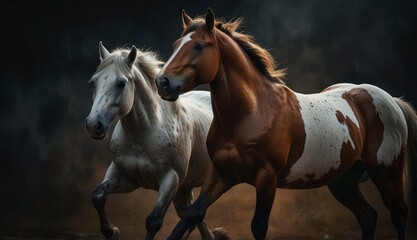 Obraz premium Majestic Horses Running in Nature