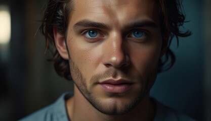 Intense Blue Eyes Portrait