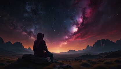 Fototapeta premium Serenity Under the Galactic Sky