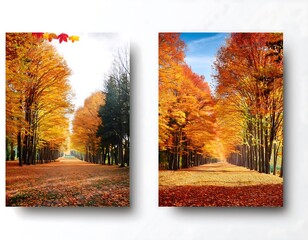 vector set realistic isolated brochures autumn sale flyer magazine poster design decoration display white background concept happy autumn
