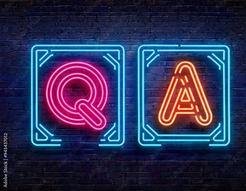 Aufkleber vector set realistic isolated neon sign q frame logo template decoration layout display wall backgro
