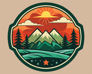 nature t shirt and sticker design vector illustration