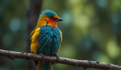 Fototapeta premium Vibrant Tropical Bird Perched