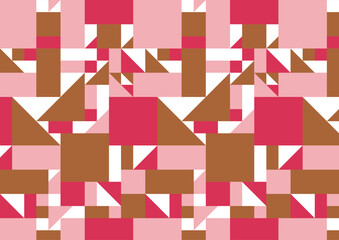 3色使いのシームレス幾何学背景_バレンタインカラー