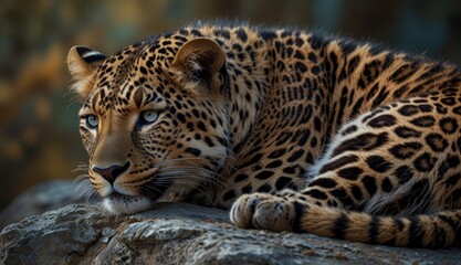 Majestic Leopard Resting in Nature
