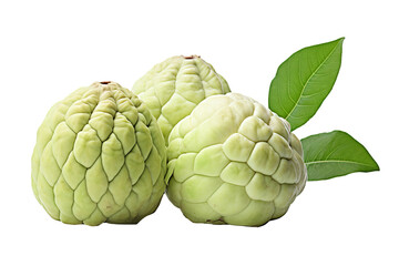 Fototapeta premium High-quality sugar apple isolated on transparent background for culinary designs and tropical fruit illustrations, perfect for health-focused projects and organic produce marketing