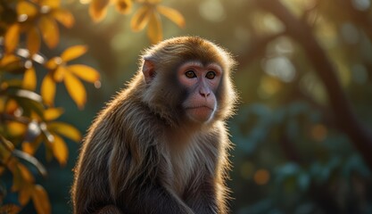 Fototapeta premium Majestic Monkey in Golden Light