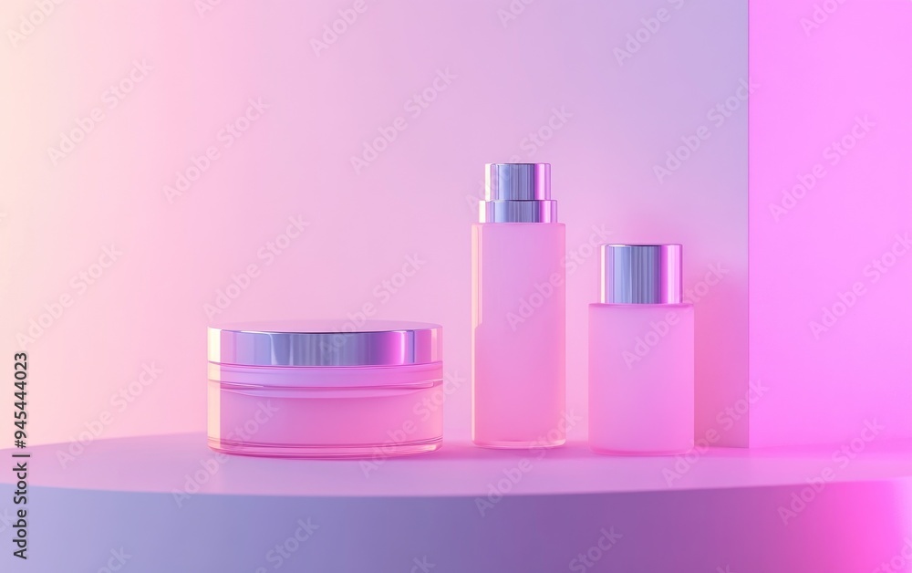 Poster 3d render of empty cosmetic skincare packaging suitable for mock up concept for beauty soap and spa 