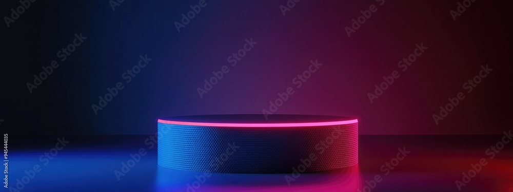 Aufkleber 3D rendering of an abstract geometric background featuring a cylindrical podium minimalistic primitive shapes and a modern mockup providing a blank template for a mesh showcase or display