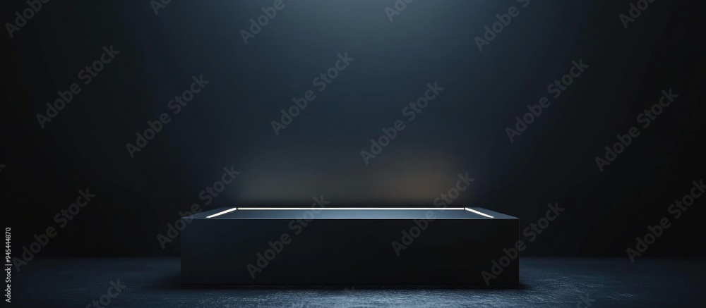 Aufkleber 3d rendering illustration for promotional purposes presentation stand against a dark backdrop an ill