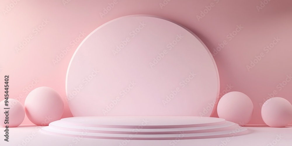 Poster 3d rendered platform podium for abstract product presentation background template