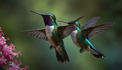 Fototapeta premium Graceful Hummingbirds in Flight