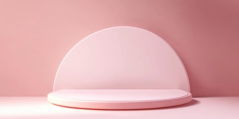 3D rendered abstract podium platform for product showcasing and advertising Minimalistic backdrop with a sleek design Unoccupied pedestal for mockup purposes Empty stage featuring pastel hues for c