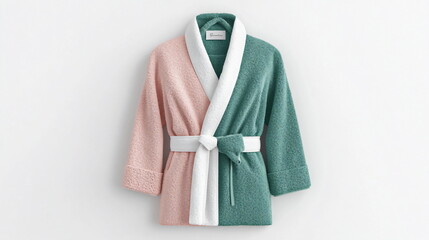 Pink Green Bathrobe Mockup.