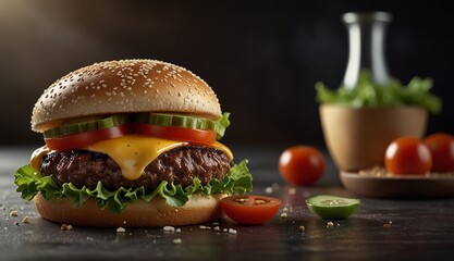 Delicious Gourmet Cheeseburger Delight