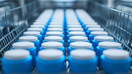 Obraz premium Blue Containers Production.