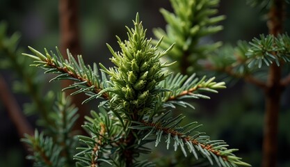 Close-Up of Lush Green Conifer