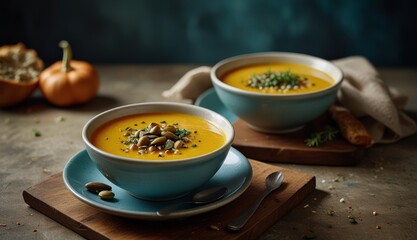 Delicious Pumpkin Seed Soup Presentation