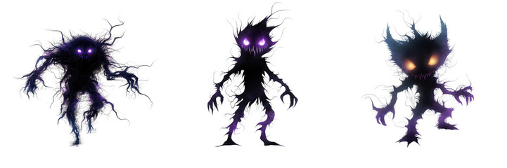 Fototapeta premium Glowing Purple and Blue Shadow Creatures