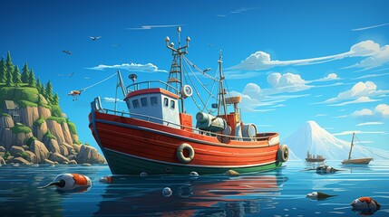 Obraz premium National Fisheries Day 21th September Generative AI