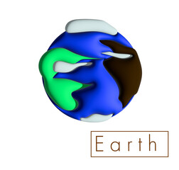 Illustration: The planet Earth that we live in and are  One of the stars in the solar system presented in the form of a 3D rubber pump. © Micksii15