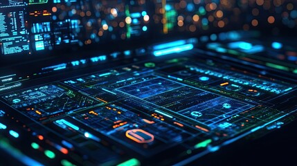 Fototapeta premium Abstract digital interface displaying football results on an online sports betting website, with ample copy space.