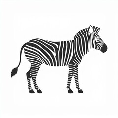 zebra black icon isolated on white