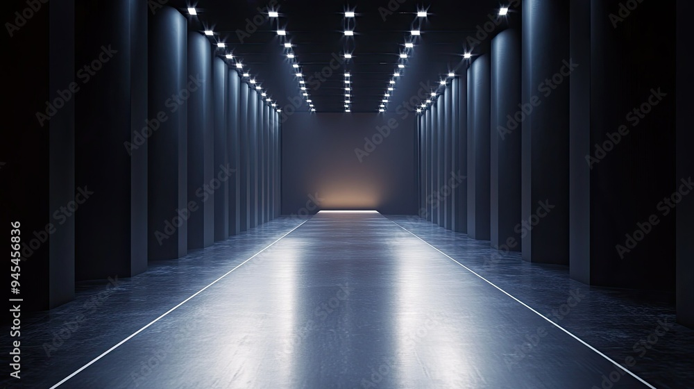 Fototapete an elegant, simple runway with minimal lighting and intimate vibes, with room for text.