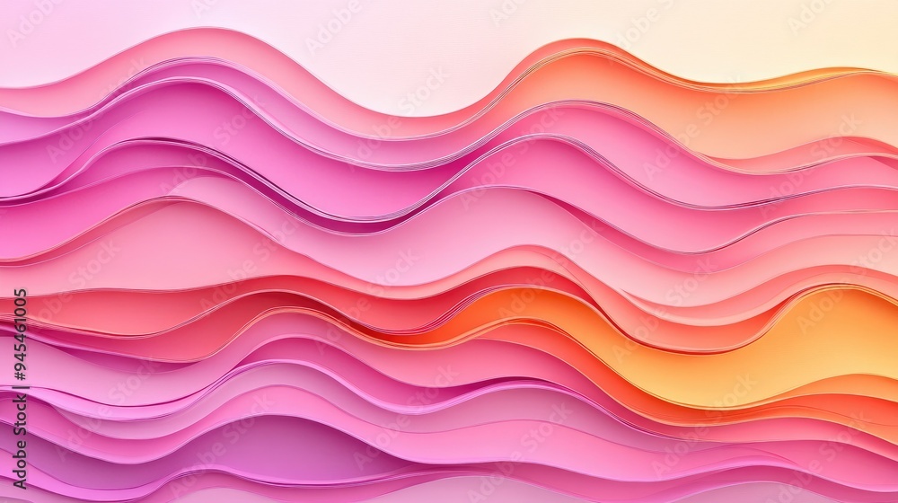 Canvas Prints wavy background with paper cut style