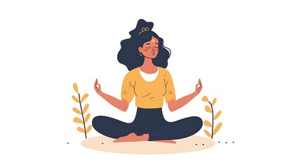 Woman Meditating In Nature