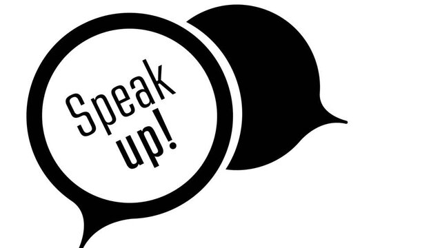 speak up text on white background	