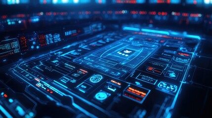 Obraz premium Top view of a futuristic sports betting website layout showing football match results, with room for text.