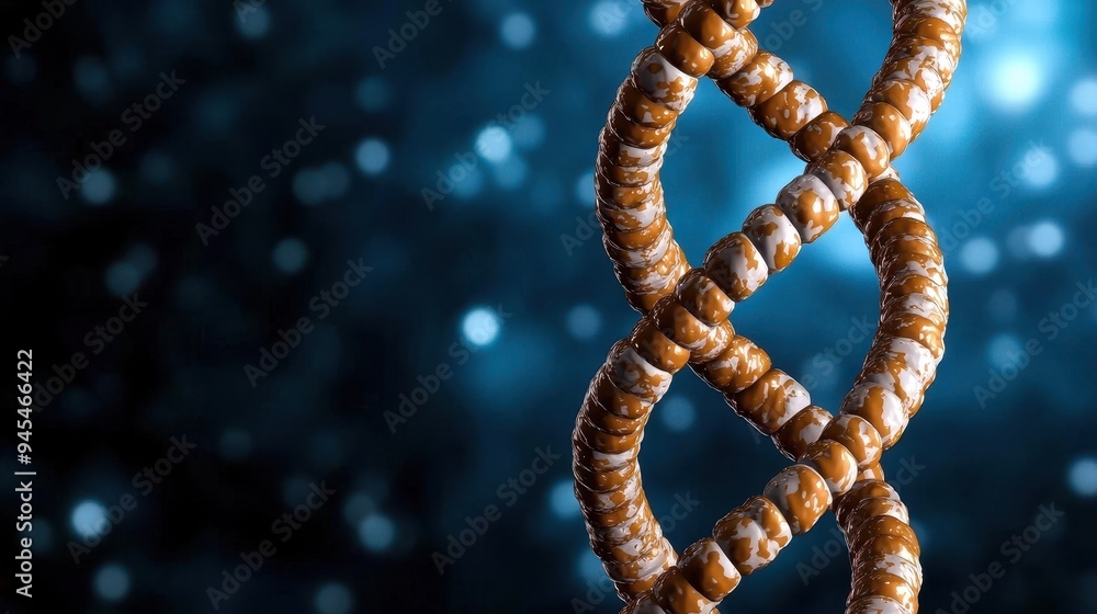 Poster a close-up of a twisted rope against a blurred blue background, showcasing intricate patterns and te