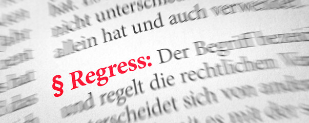Wörterbuch mit dem Begriff Regress