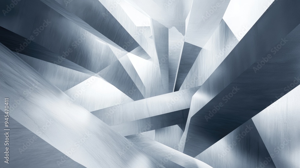 Aufkleber 3d rendered abstract architectural background featuring geometric shapes and structures