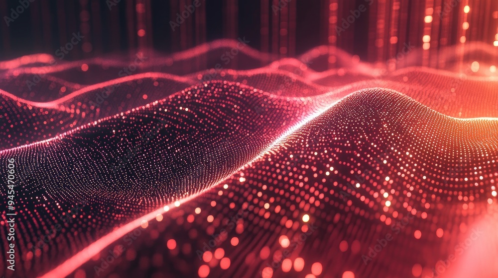 Poster 3d rendering of abstract futuristic dots and lines showcasing a geometric digital connection structu