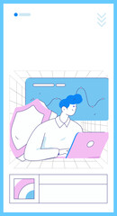 Business network security character flat vector concept operation hand drawn illustration
