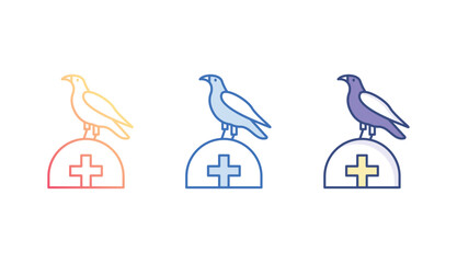 Crow icon design with white background stock illustration