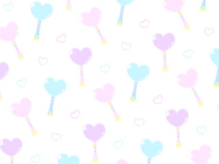 4:3 変身！魔法少女なボタン付きハートステッキパターン⭐︎PNG