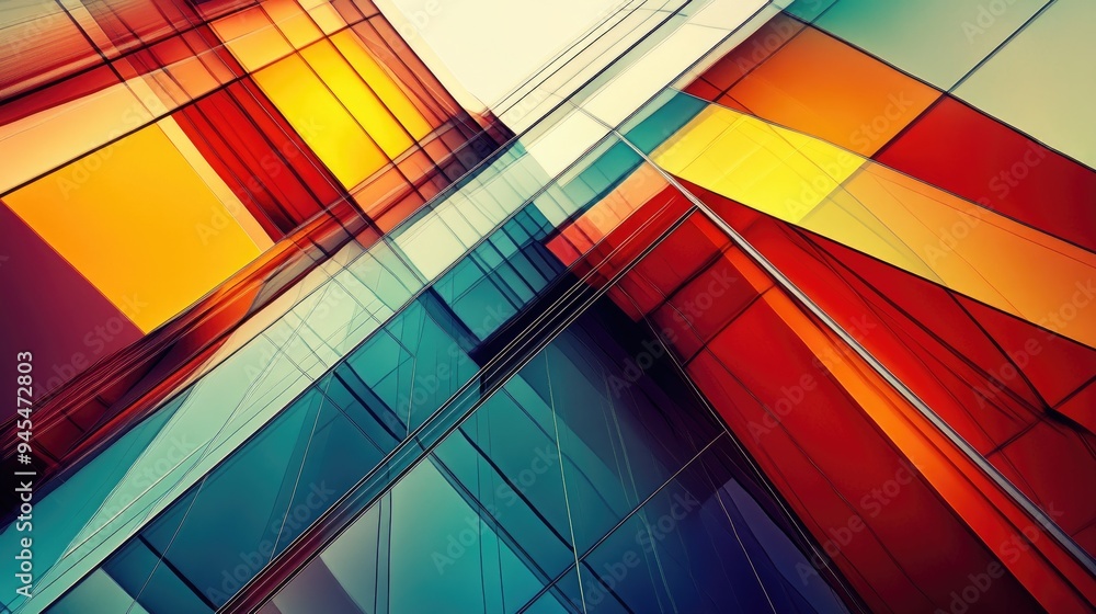 Aufkleber abstract geometric composition with lines architectural graphics for use as a background illustratio