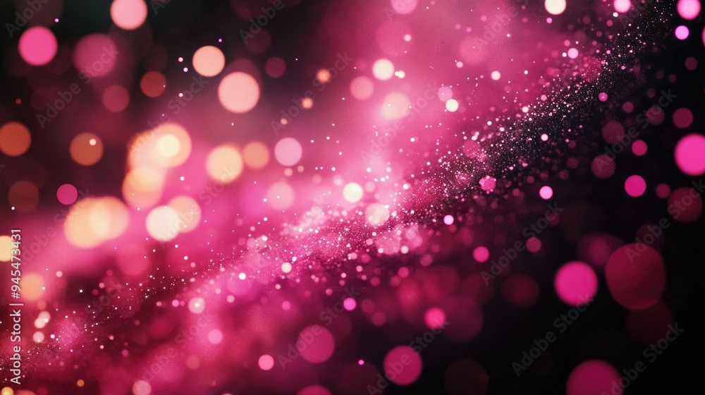 Aufkleber abstract pink bokeh circles creating a stunning background filled with vibrant particles
