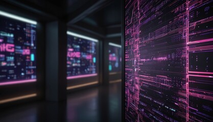 Futuristic Neon Data Visualization