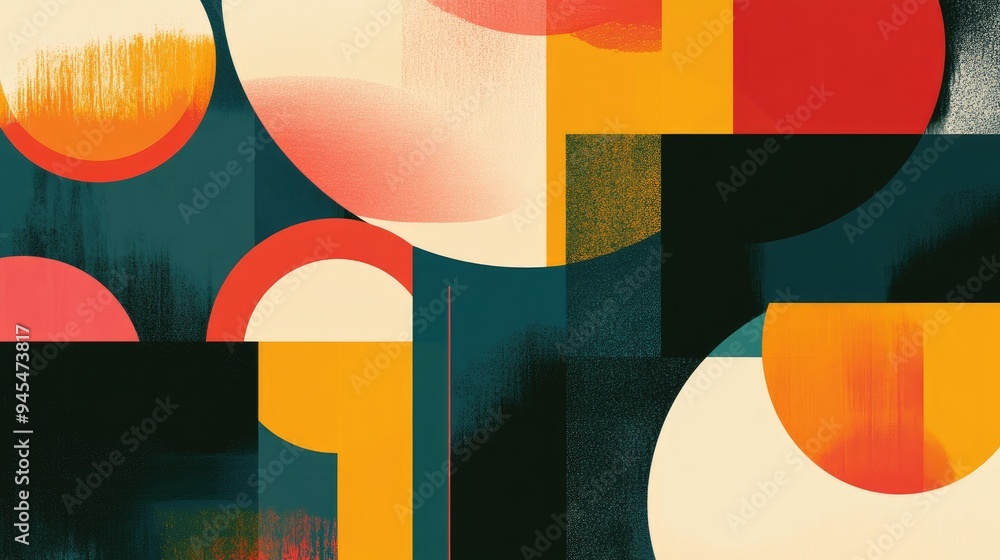Poster background design featuring abstract shapes and colors creating a dynamic and visually engaging comp