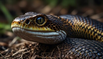 Fototapeta premium Close-Up of a Beautiful Snake