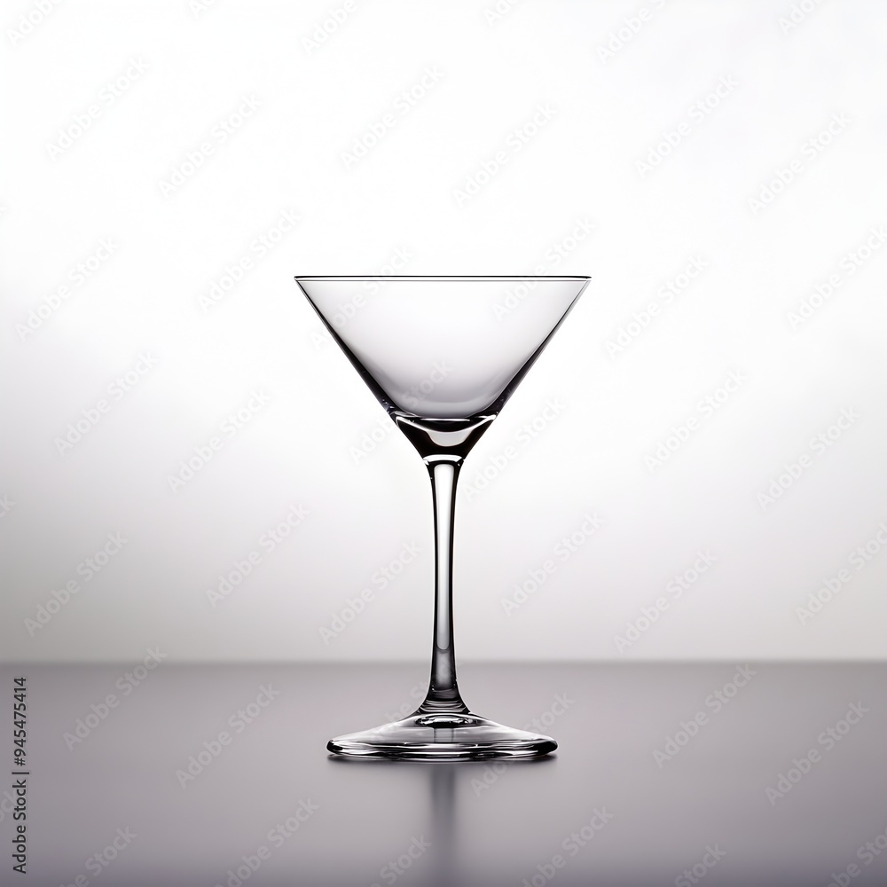 Poster elegant gin cocktail glass placed at the center of a plain and simple surface creating a minimalist 
